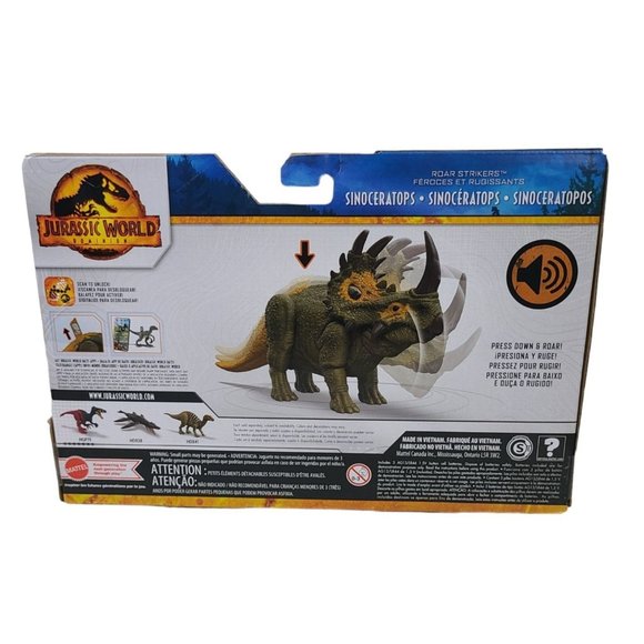 NEW Jurassic World Dominion Roar Strikers Sinoceratops Dinosaur Figure Roars - Picture 3 of 9